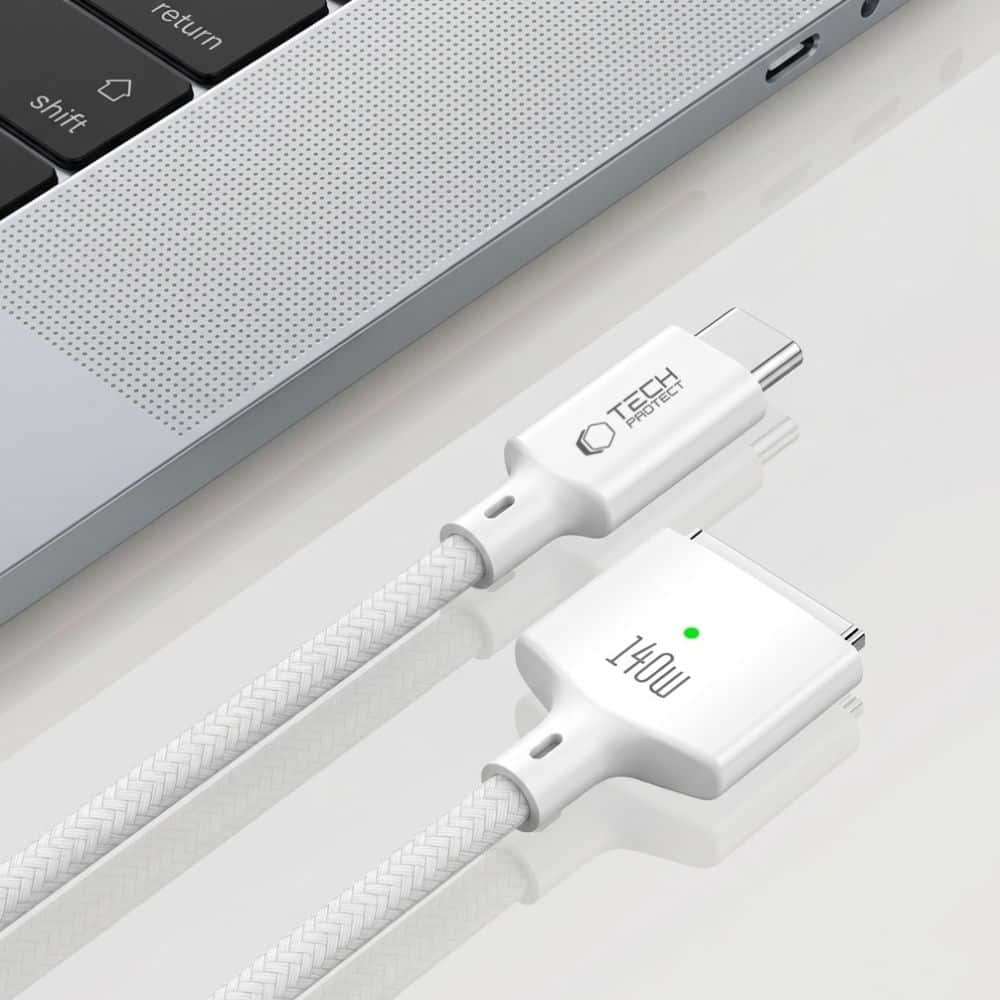 TECH-PROTECT MMC01 ULTRABOOST ΜΑΓΝΗΤΙΚΟ ΚΑΛΩΔΙΟ MACBOOK TYPE-C ΣΕ MAGSAFE 3 140W 200CM ΛΕΥΚΟ - Image 5