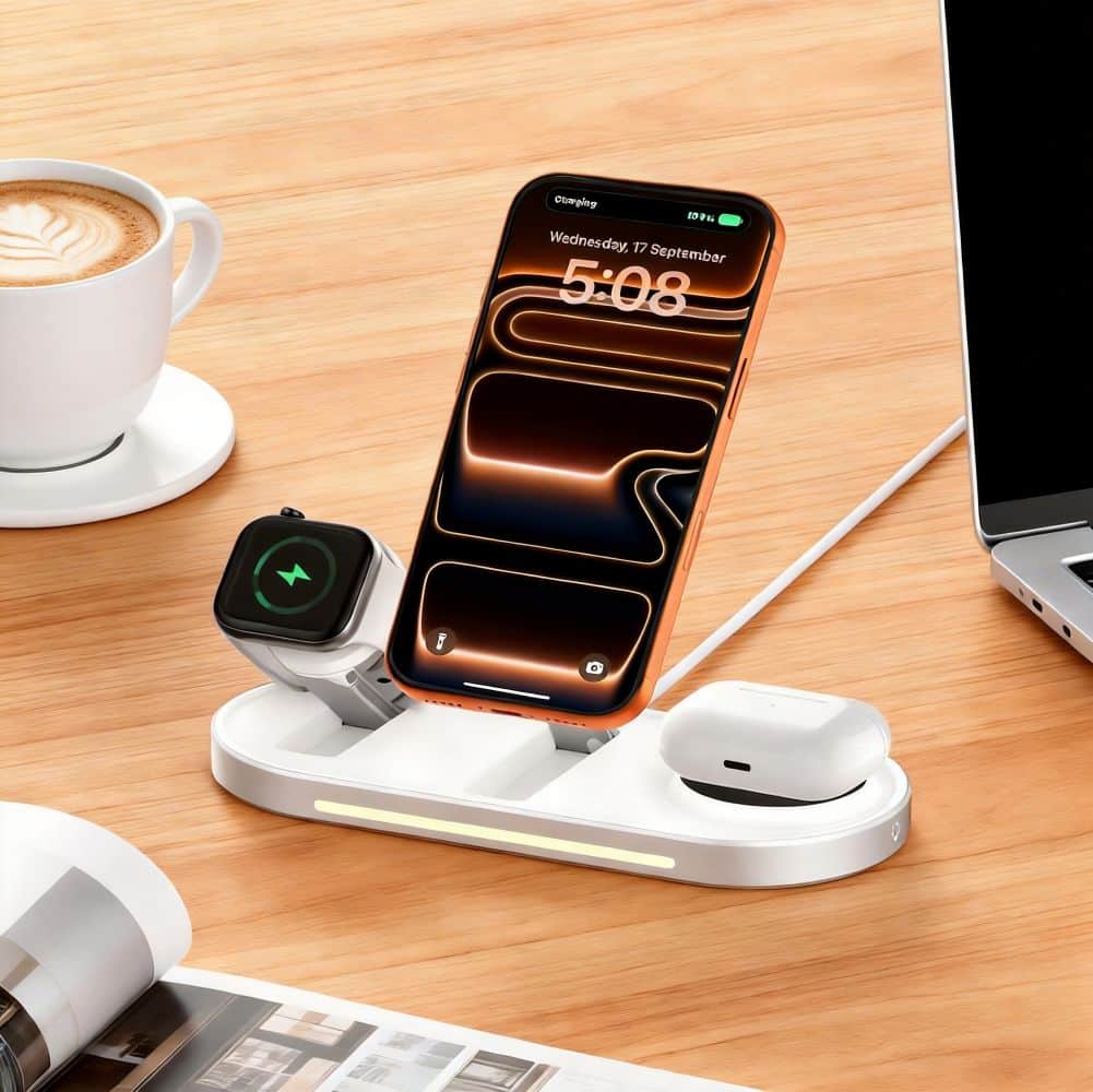 TECH-PROTECT A51 ARCTICBOOST ΑΣΥΡΜΑΤΟΣ ΦΟΡΤΙΣΤΗΣ 3 ΣΕ 1 ΜΑΓΝΗΤΙΚΟΣ MAGSAFE 25W QI2.2 ΛΕΥΚΟΣ - Image 8