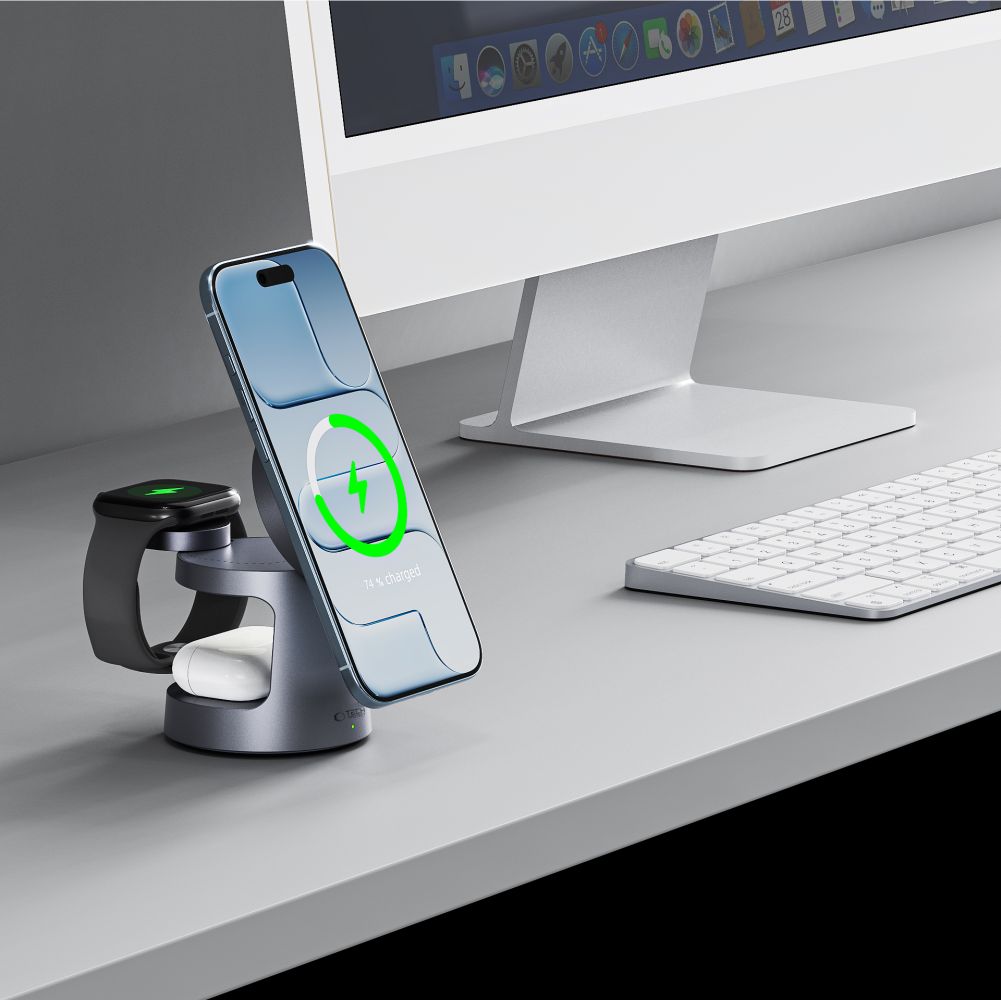 Tech-Protect A48 3 σε 1 Μαγνητικός Ασύρματος Φορτιστής MagSafe 25W QI2.2 Σκούρο Γκρι - Image 9