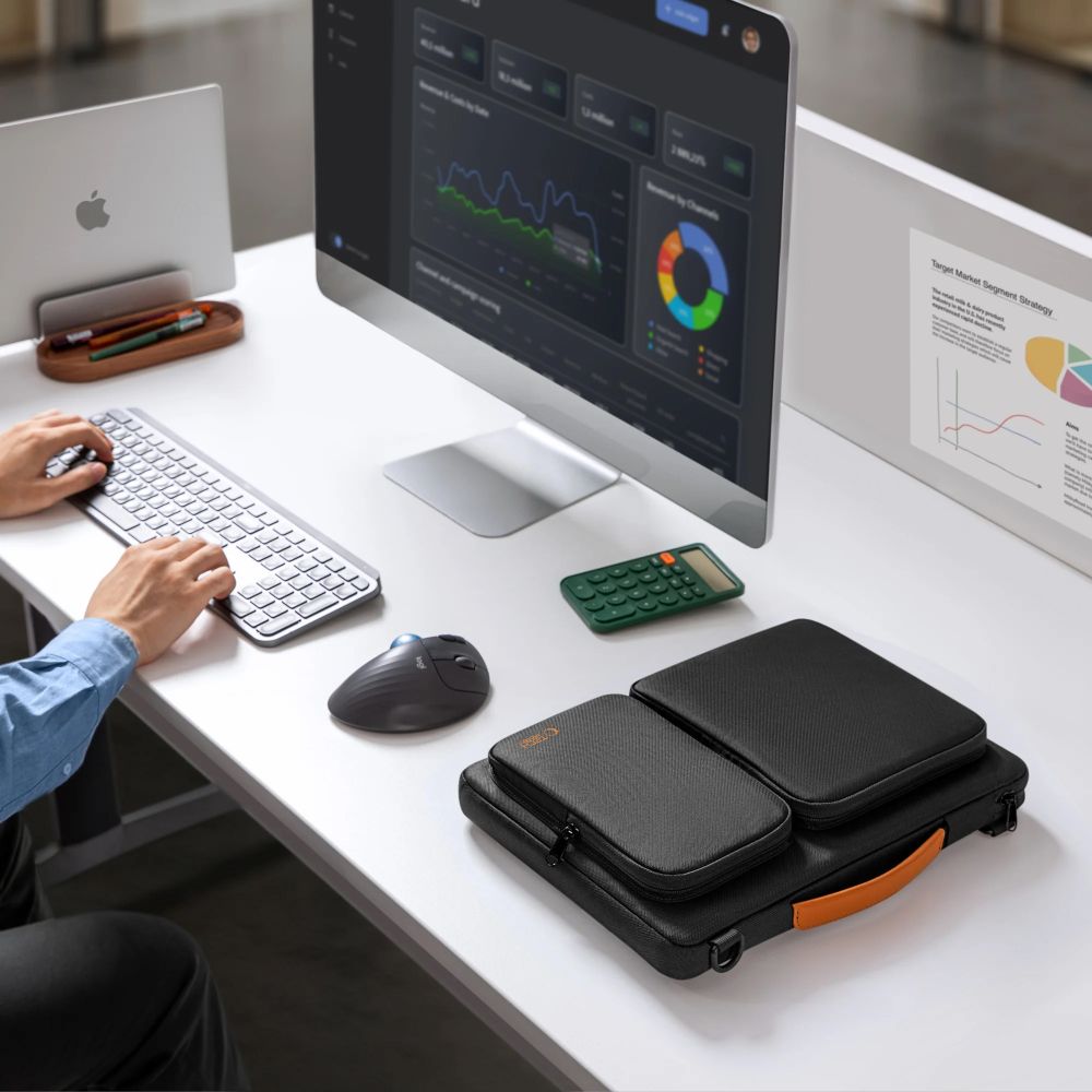 Τσάντα Tech-Protect Defender για Laptop 13-14 Μαύρη/Πορτοκαλί - Image 9