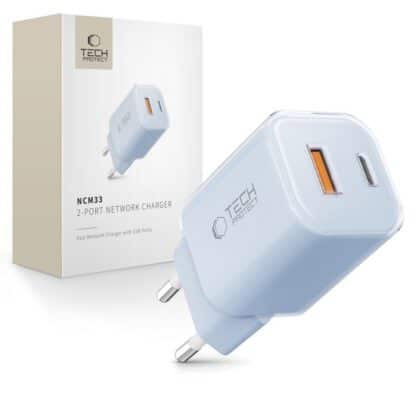 TECH-PROTECT NCM33 ΦΟΡΤΙΣΤΗΣ 2 ΘΥΡΩΝ PD 33W / QC3.0 ΜΩΡΟ ΜΠΛΕ