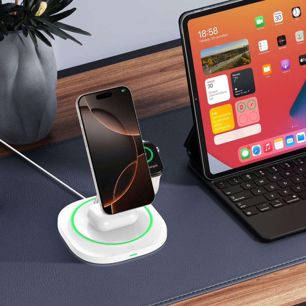 TECH-PROTECT QI15W-A46 3ΣΕ1 ΜΑΓΝΗΤΙΚΟΣ ΑΣΥΡΜΑΤΟΣ ΦΟΡΤΙΣΤΗΣ MAGSAFE ΛΕΥΚΟΣ - Image 9