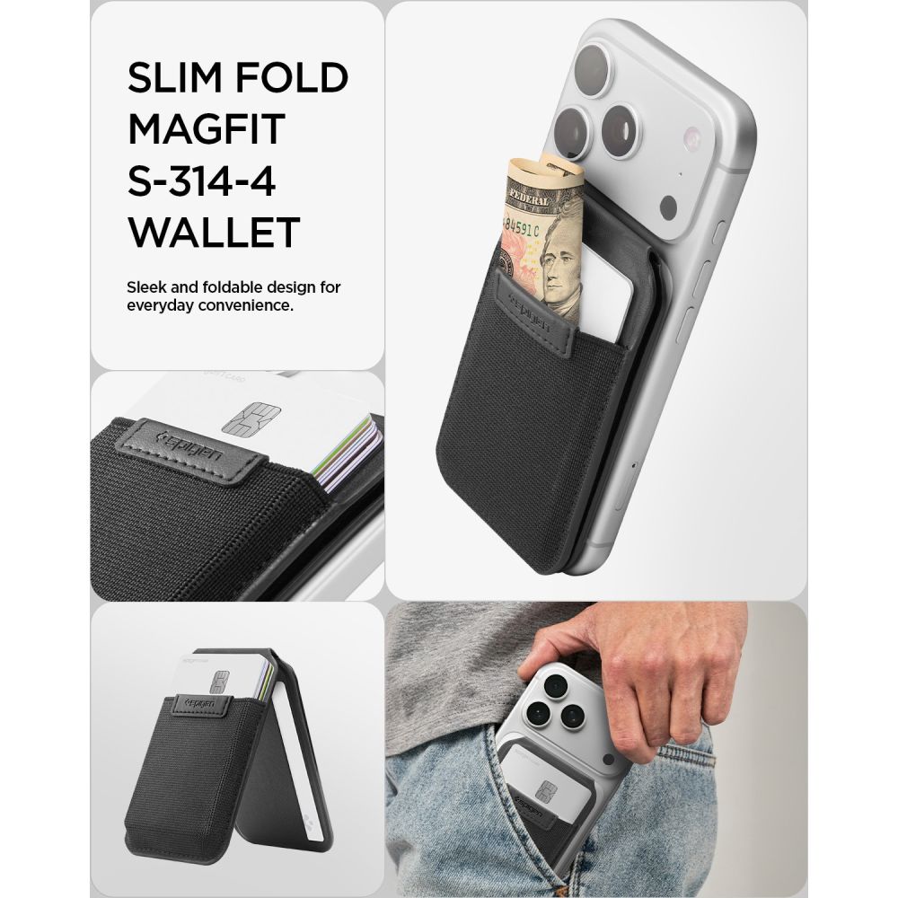 SPIGEN S314-4 Πορτοφόλι Τρίποδου Λεπτό, Πτυσσόμενο, Μαύρο - Image 9