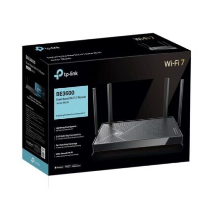 Δρομολογητής Wi-Fi TP-Link Archer BE230, 3600Mbps, LAN/WAN, 802.11be, Wi-Fi 7, Μαύρος EU