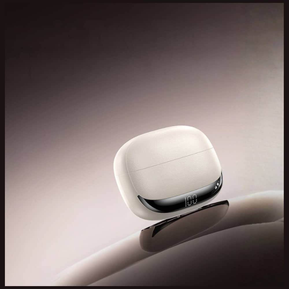Ασύρματα ακουστικά AWEI TA19 ANC Bluetooth 6.0 TWS + θήκη φόρτισης μπεζ - Image 2