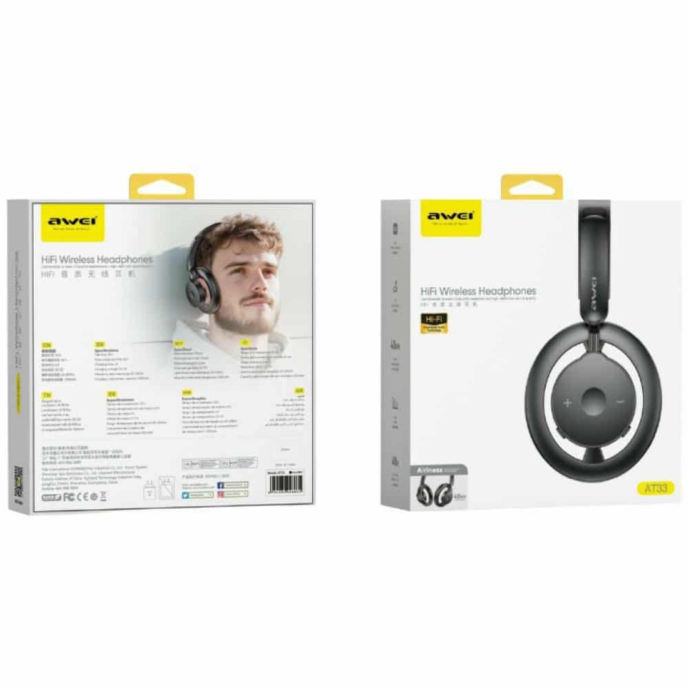 Ασύρματα ακουστικά Over-Ear AWEI AT33 μαύρα - Image 2