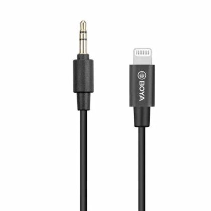 Καλώδιο προσαρμογέα BOYA BY-K1, 3.5mm αρσενικό TRRS σε αρσενικό Lightning (20cm) μαύρο EU