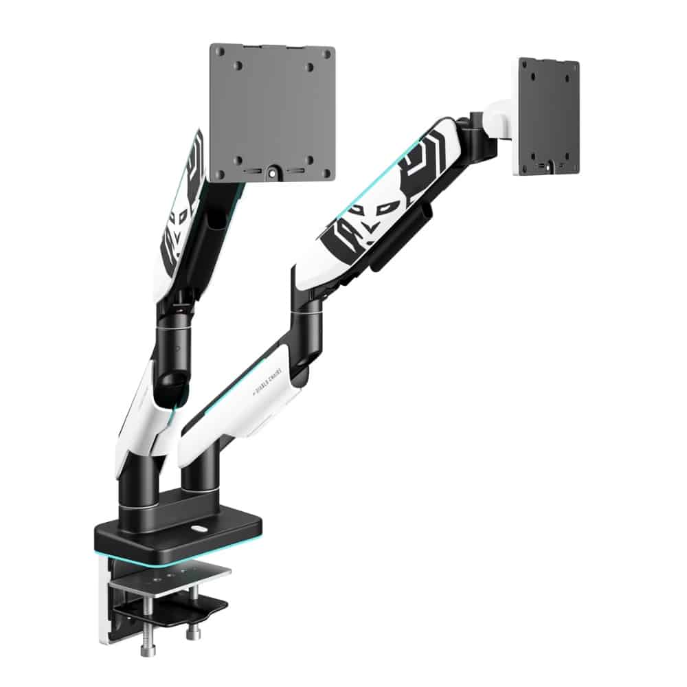 Βάση διπλής οθόνης Diablo RGB X-Arm 35" σε λευκό και μαύρο χρώμα - Image 3