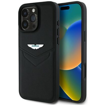 Aston Martin HC Leather Victory Design - θήκη για Apple iPhone 16 Pro Max - Μαύρο