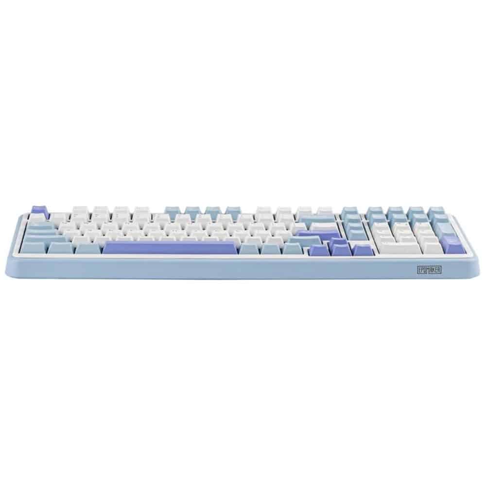 Μηχανικό πληκτρολόγιο Epomaker TH99 Creamy Jade Switch λευκό-μπλε - Image 2
