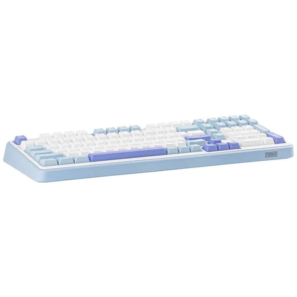 Μηχανικό πληκτρολόγιο Epomaker TH99 Creamy Jade Switch λευκό-μπλε - Image 4