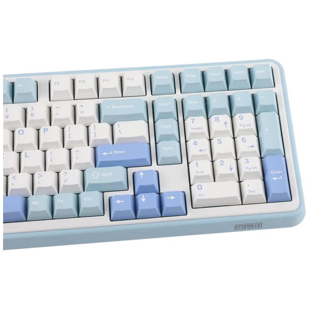 Μηχανικό πληκτρολόγιο Epomaker TH99 Creamy Jade Switch λευκό-μπλε - Image 8