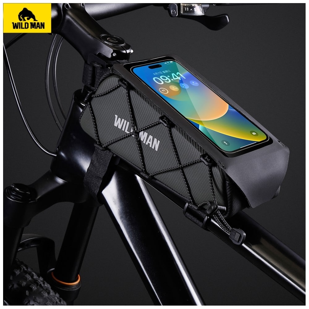 Θήκη ποδηλάτου WILDMAN GX100, μαύρη τσάντα στήριξης για πλαίσιο - Image 2