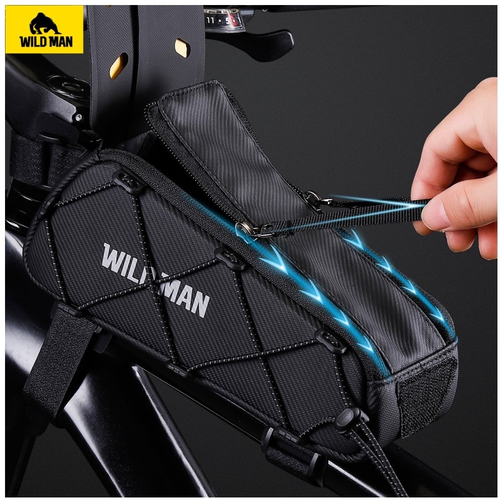 Θήκη ποδηλάτου WILDMAN GX100, μαύρη τσάντα στήριξης για πλαίσιο - Image 3