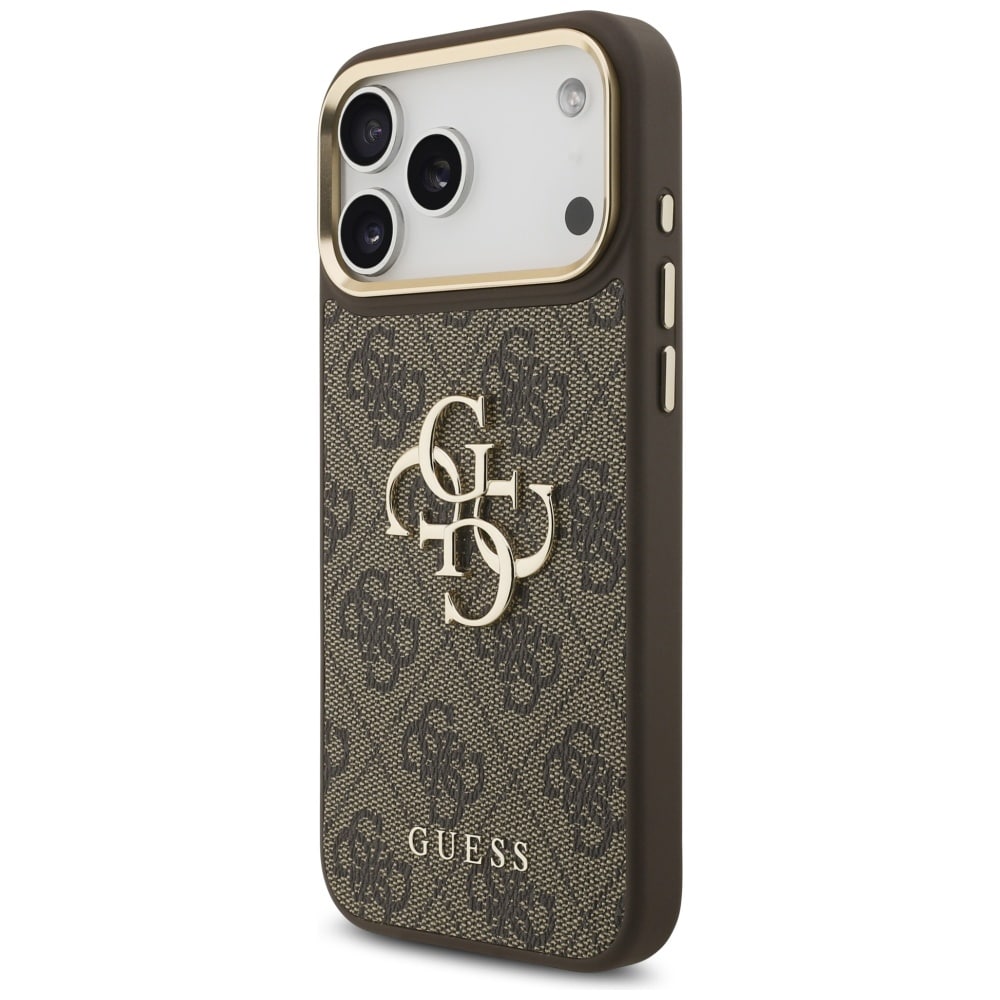 Θήκη Guess 4G Big 4G Classic Logo Big Strap με μεταλλικά κουμπιά για iPhone 17 Pro Max, καφέ - Image 2