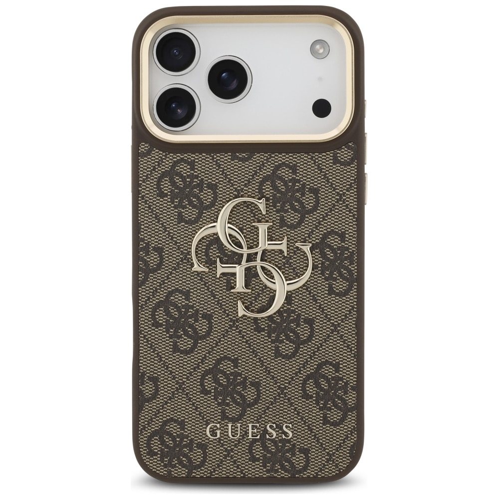 Θήκη Guess 4G Big 4G Classic Logo Big Strap με μεταλλικά κουμπιά για iPhone 17 Pro Max, καφέ - Image 3