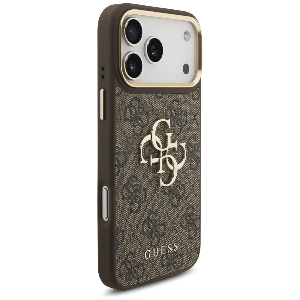 Θήκη Guess 4G Big 4G Classic Logo Big Strap με μεταλλικά κουμπιά για iPhone 17 Pro Max, καφέ - Image 4
