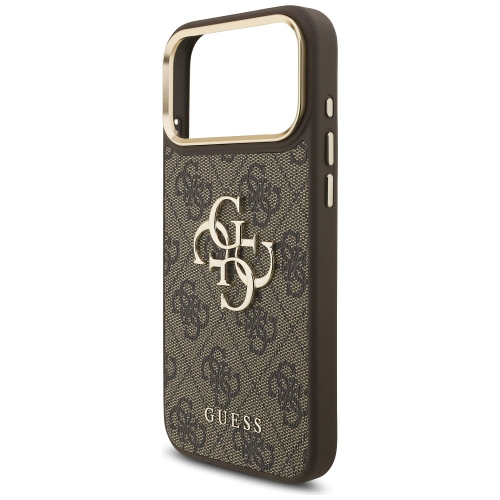 Θήκη Guess 4G Big 4G Classic Logo Big Strap με μεταλλικά κουμπιά για iPhone 17 Pro Max, καφέ - Image 6