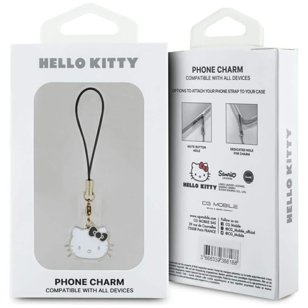 Λουράκι τηλεφώνου Hello Kitty HKCPMKHK μαύρο με κεφαλή γάτας - Image 3