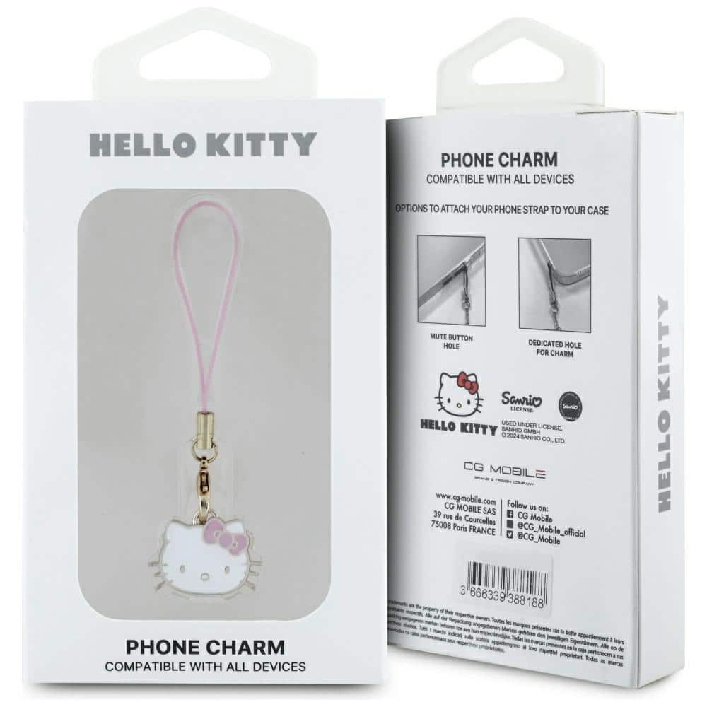 Λουράκι τηλεφώνου Hello Kitty HKCPMKHP ροζ με κεφαλή γάτας - Image 3