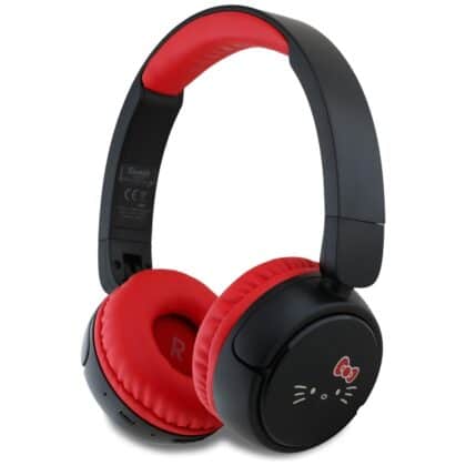 Ακουστικά Bluetooth Hello Kitty με λογότυπο προσώπου, κόκκινα