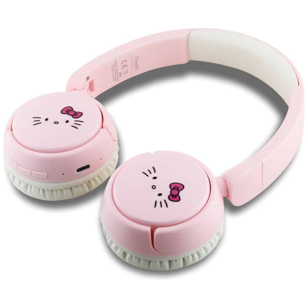 Ακουστικά Bluetooth Hello Kitty με λογότυπο προσώπου ροζ - Image 4