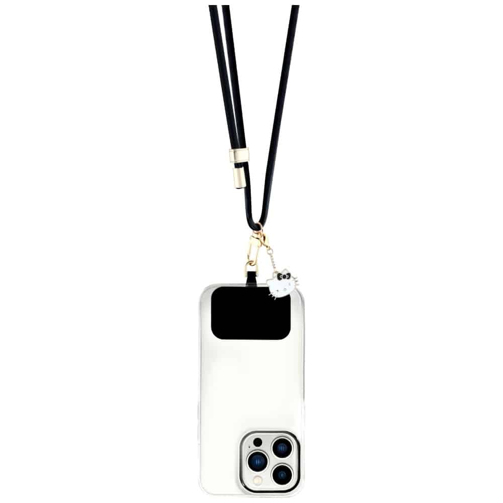 Κορδόνι τηλεφώνου Hello Kitty Patch & Kitty Head Charm Universal, μαύρο - Image 2