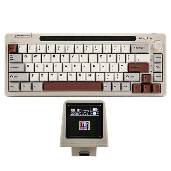 Μηχανικό πληκτρολόγιο Epomaker RT65 Flamingo Switch γκρι-λευκό - Image 2