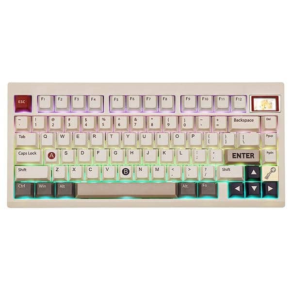 Μηχανικό πληκτρολόγιο Epomaker TH80 Pro V2 Wisteria Linear Switch λευκό - Image 6