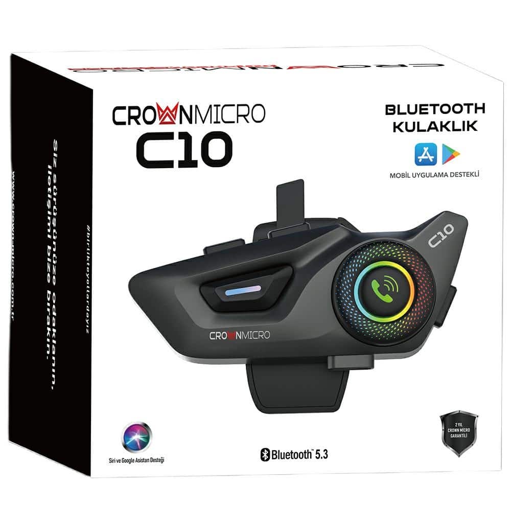 Ενδοεπικοινωνία μοτοσικλέτας Crown C10 Bluetooth 5.3 μαύρο - Image 8