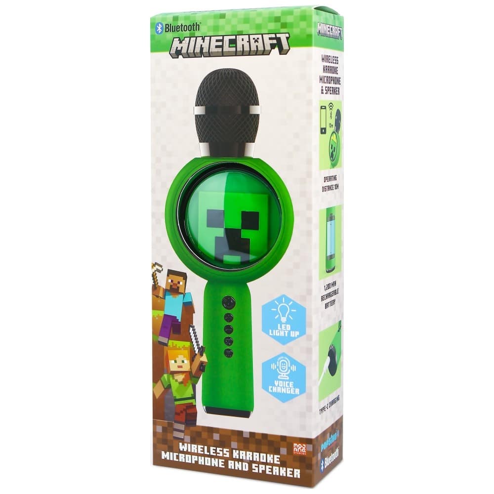 Μικρόφωνο καραόκε LED με ασύρματο ηχείο OTL Minecraft Creeper - Image 11