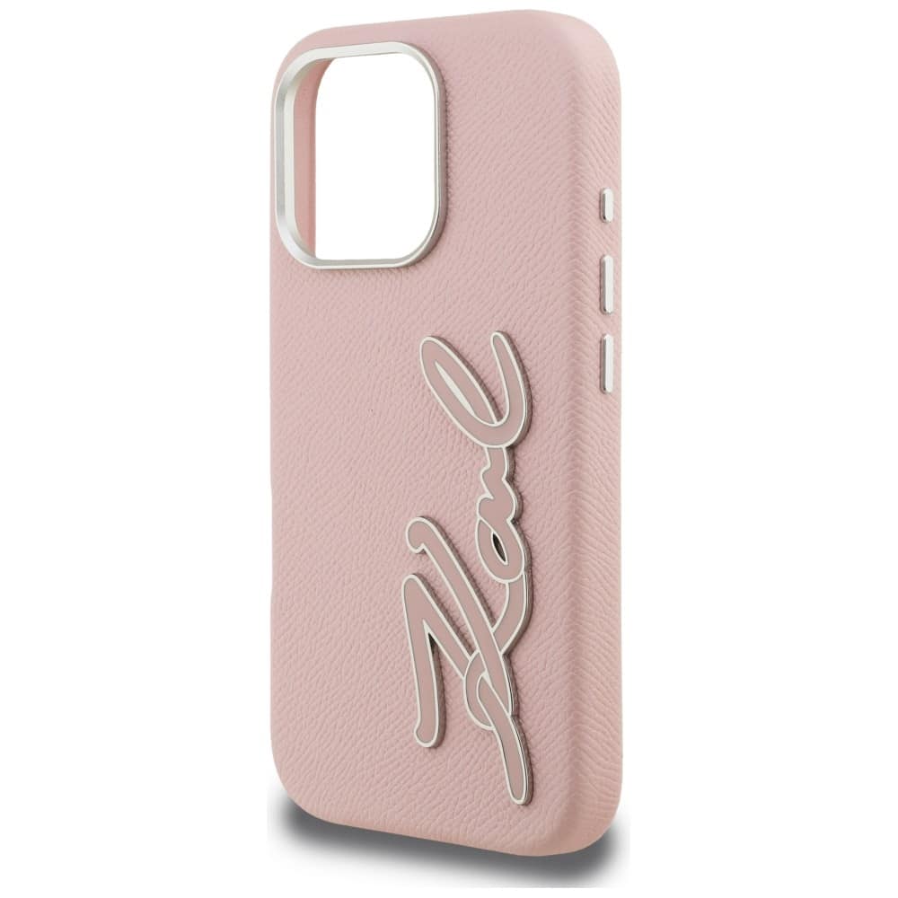Karl Lagerfeld FW Grained Signature Logo - θήκη για Apple iPhone 16 Pro - Ροζ - Image 6