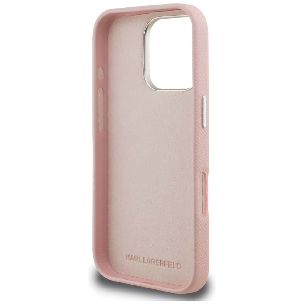 Karl Lagerfeld FW Grained Signature Logo - θήκη για Apple iPhone 16 Pro - Ροζ - Image 7
