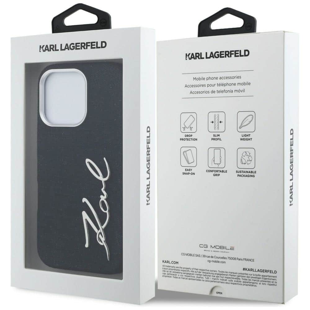 Karl Lagerfeld Signature Denim - θήκη για Apple iPhone 16 Pro Max - Μαύρο - Image 8