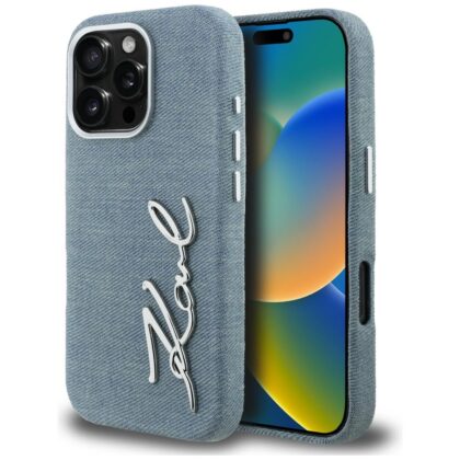 Karl Lagerfeld Signature Denim - θήκη για Apple iPhone 16 Pro Max - Μπλε