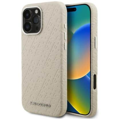 Karl Lagerfeld FW Stamped Karl - θήκη για Apple iPhone 16 Pro - Μπεζ