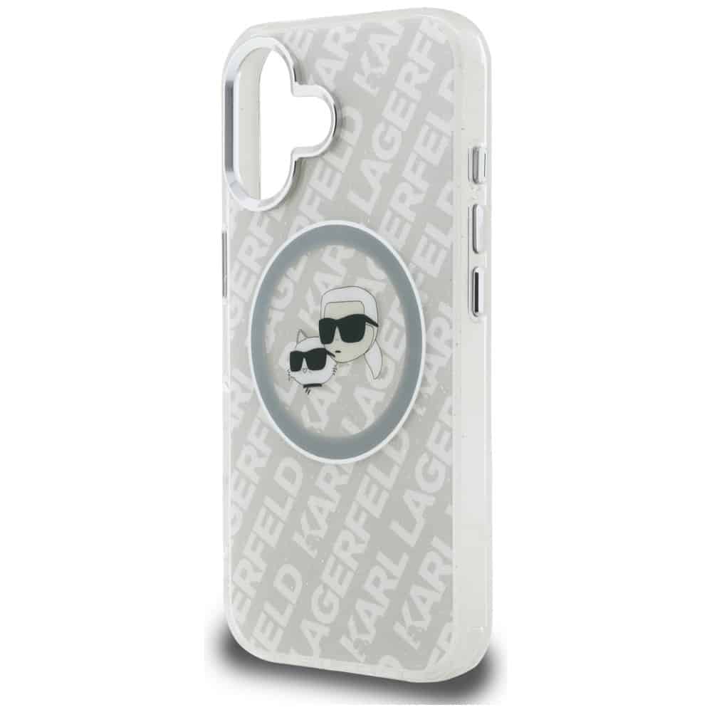 Karl Lagerfeld IML Glitter Karl & Choupette Heads Logo - θήκη για Apple iPhone 16 - Γκρι - Image 6
