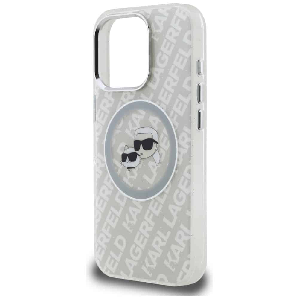 Karl Lagerfeld IML Glitter Karl & Choupette Heads Logo - θήκη για Apple iPhone 16 Pro - Γκρι - Image 6