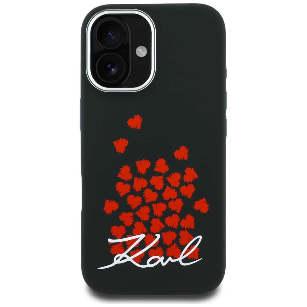 Karl Lagerfeld Σιλικόνης με Σήμα Καρδιάς MagSafe - θήκη για Apple iPhone 16 - Μαύρο - Image 3