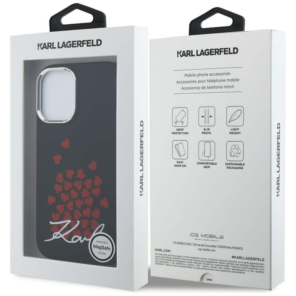 Karl Lagerfeld Σιλικόνης με Σήμα Καρδιάς MagSafe - θήκη για Apple iPhone 16 - Μαύρο - Image 8