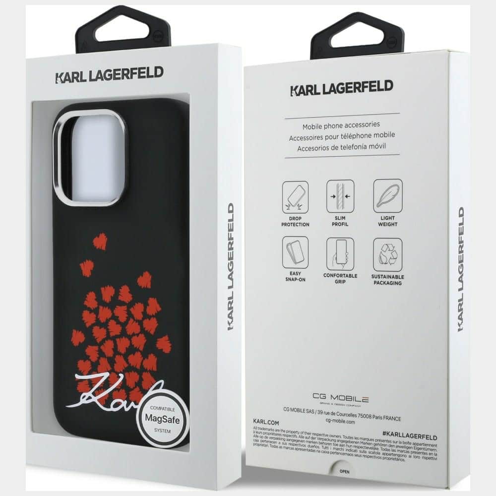 Karl Lagerfeld Σιλικόνη Σημάδι Καρδιάς Λογότυπο MagSafe - θήκη για Apple iPhone 16 Pro Max - Μαύρο - Image 8