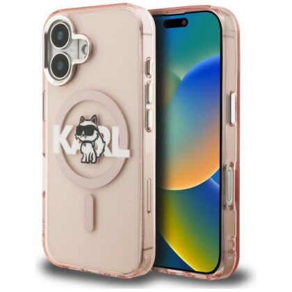 Karl Lagerfeld IML Choupette Head Sketch - θήκη για Apple iPhone 16 - Ροζ
