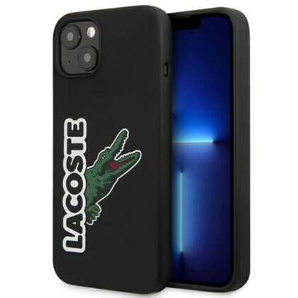 Lacoste LCHC13SSHK iPhone 13 mini 5,4" μαύρη σκληρή θήκη με κεφαλή σιλικόνης σε σχήμα κροκόδειλου