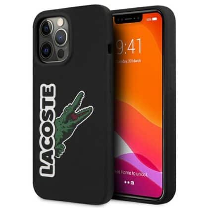 Lacoste LCHC13XSHK iPhone 13 Pro Max 6,7" μαύρη σκληρή θήκη με κεφαλή σιλικόνης σε σχήμα κροκόδειλου