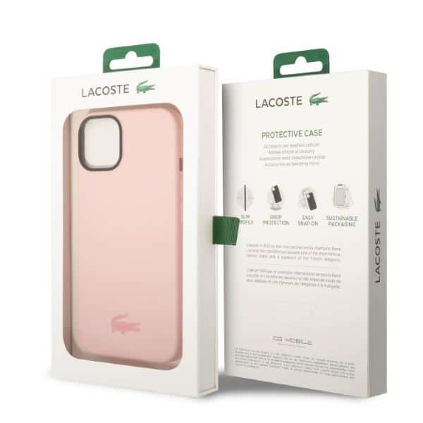 Lacoste Σιλικόνη Plain - θήκη για Apple iPhone 14 Plus / 15 - Ροζ - Image 8