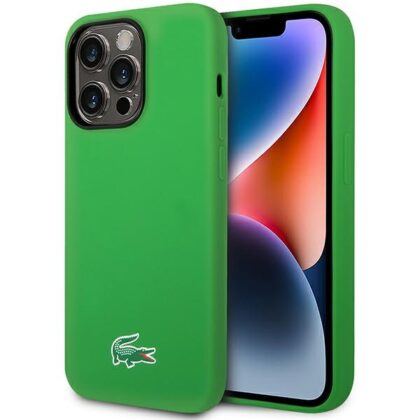Σκληρή θήκη Lacoste LCHMP14LSLON για iPhone 14 Pro 6,1" σε πράσινο χρώμα με σιλικόνη και MagSafe