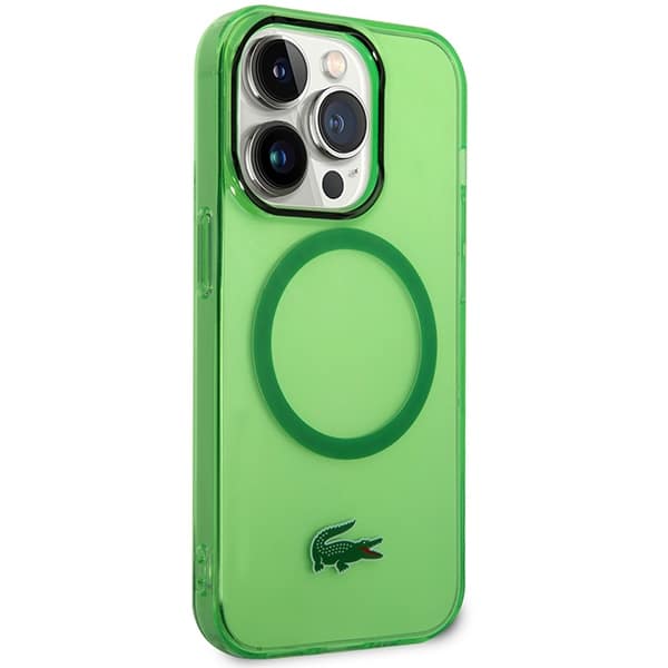 Σκληρή θήκη Lacoste LCHMP14LULON για iPhone 14 Pro 6,1" σε πράσινο χρώμα με διαφανή σχεδίαση και MagSafe - Image 4