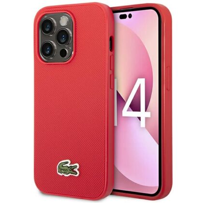Lacoste LCHCP14XPVCR Κόκκινη σκληρή θήκη iPhone 14 Pro Max 6,7" με εμβληματικό μοτίβο Petit Pique και MagSafe