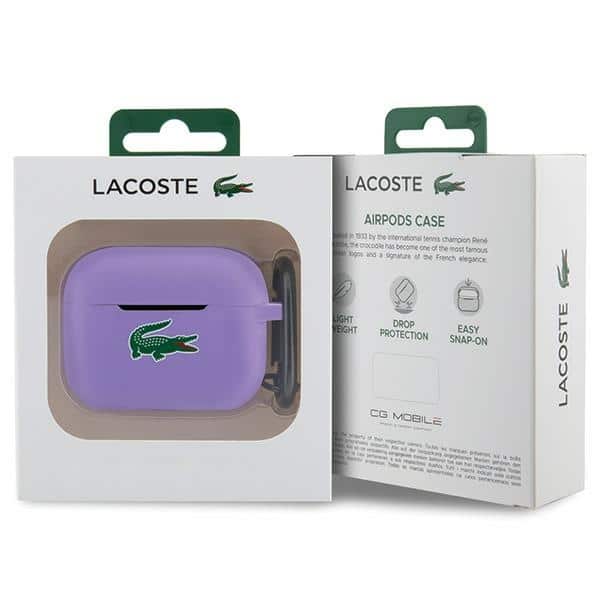 Lacoste LCAP2SLOU AirPods Pro 2 Λιλά Σιλικόνης με Κροκόδειλο Λογότυπο - Image 4