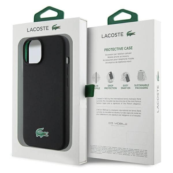 Lacoste Silicone Croc Logo MagSafe - θήκη για Apple iPhone 15 Plus / 14 - Μαύρο - Image 8